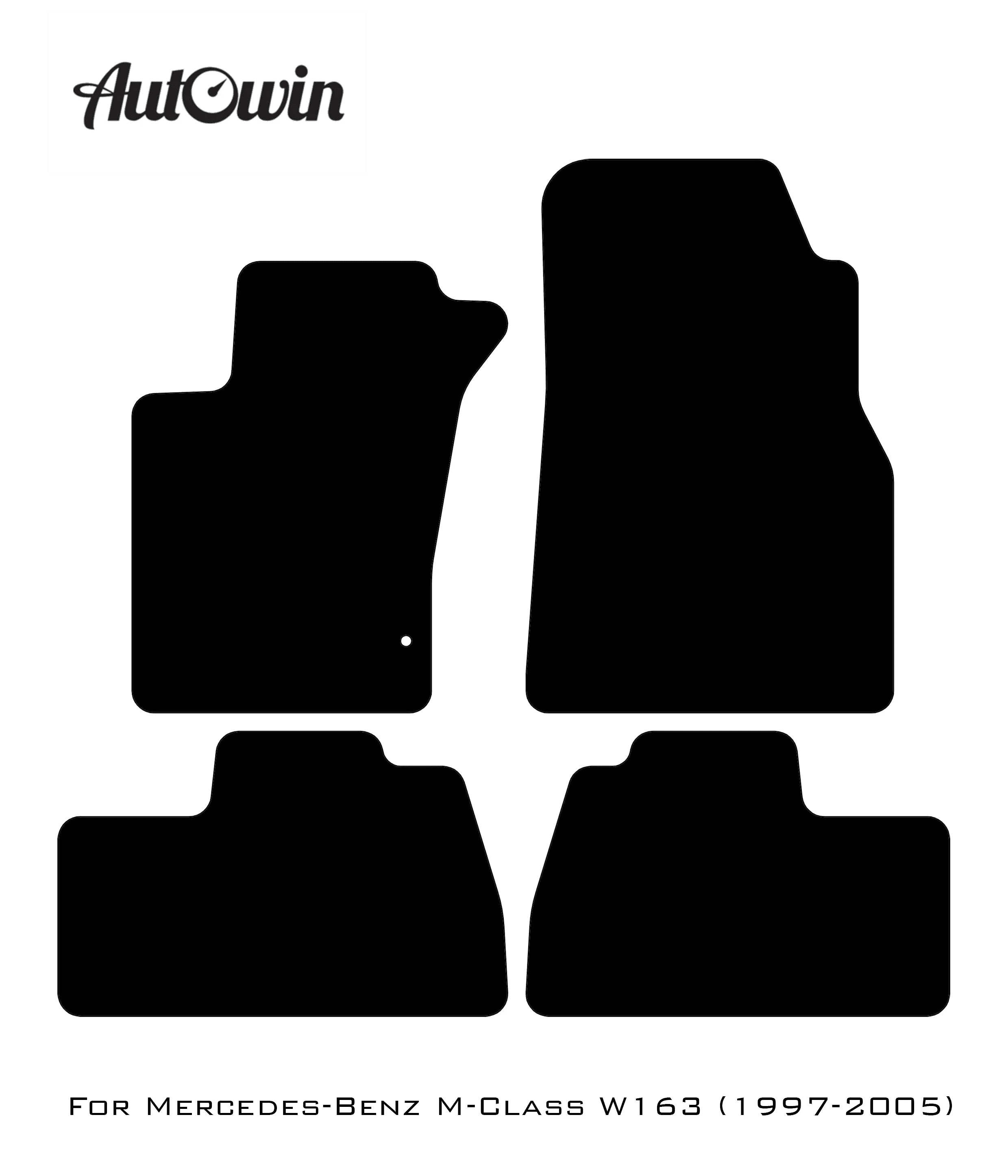 Black Leather Floor Mats For Mercedes Benz M-Class W163 (1997-2005) | ER56 Design - AutoWin