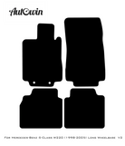Black Leather Floor Mats For Mercedes Benz S-Class W220 (1998-2005) Long Wheelbase | ER56 Design - AutoWin