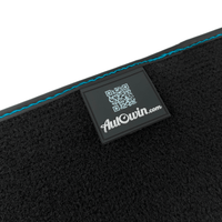 Black Leather Floor Mats for Lamborghini Urus S with Sky Blue Leather Accent