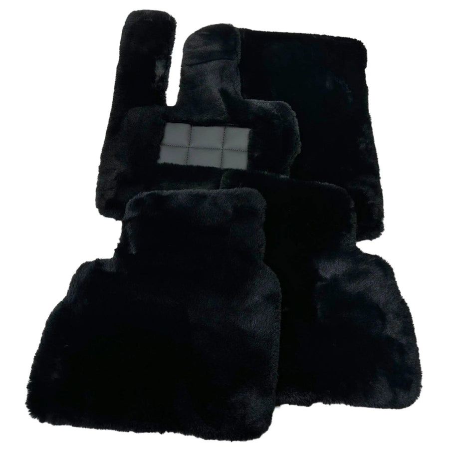 Black Sheepskin Floor Mats For Mercedes Benz A-Class W177 Hatchback AMG (2018-2023) | ER56 Design - AutoWin