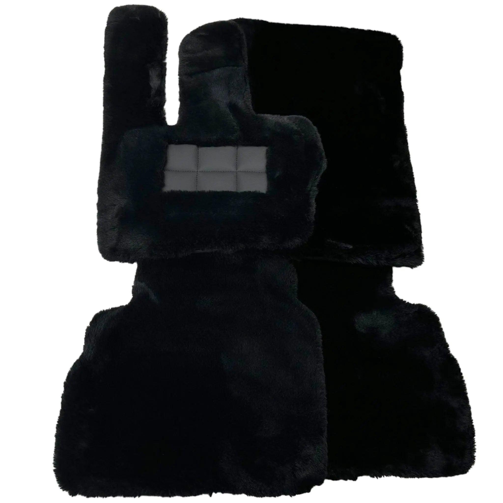 Black Sheepskin Floor Mats For Mercedes Benz A-Class W177 Hatchback Hybrid (2019-2023) | ER56 Design - AutoWin