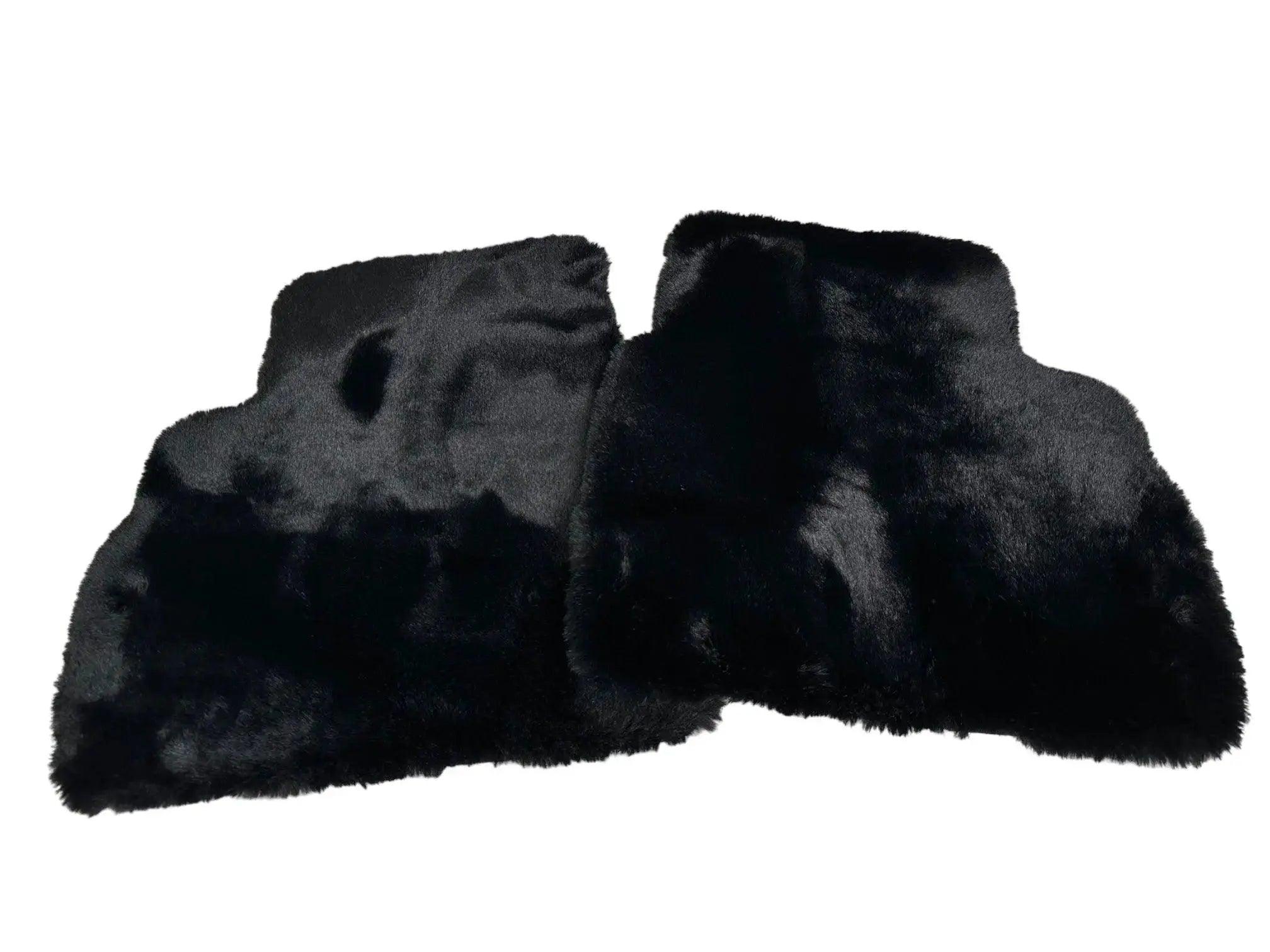 Black Sheepskin Floor Mats For Mercedes Benz A-Class W177 Hatchback Hybrid (2019-2023) | ER56 Design - AutoWin