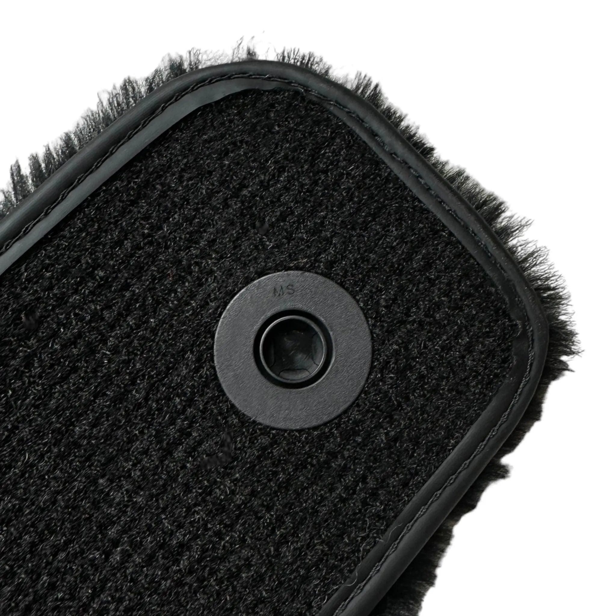 Black Sheepskin Floor Mats For Mercedes Benz A-Class W177 Hatchback Hybrid (2019-2023) | ER56 Design - AutoWin
