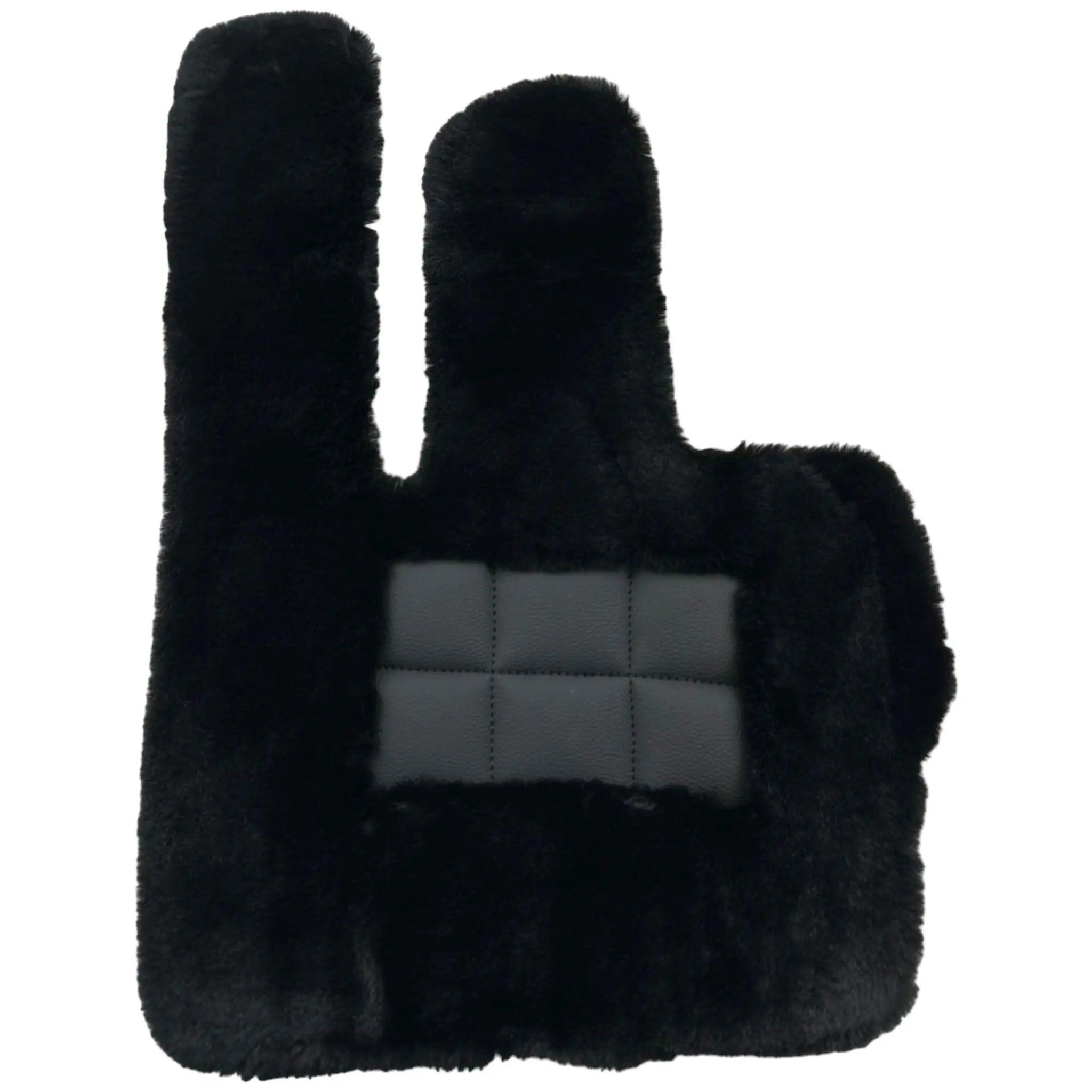 Black Sheepskin Floor Mats For Mercedes Benz B-Class W246 (2011-2019) | ER56 Design - AutoWin