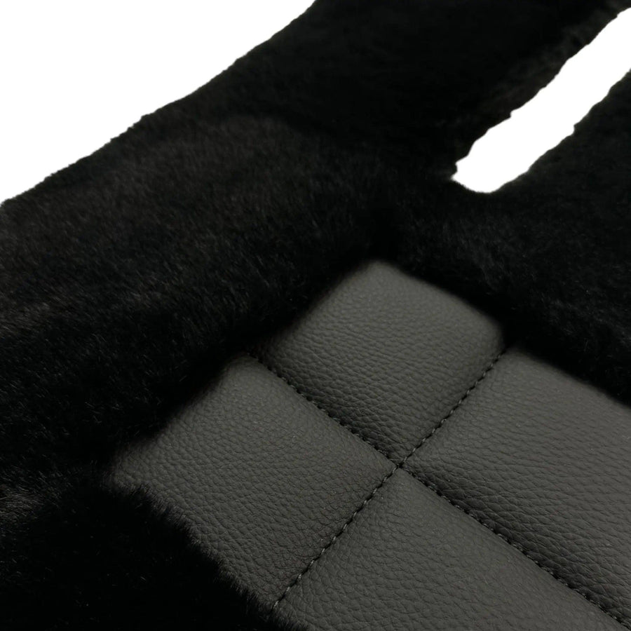 Black Sheepskin Floor Mats For Mercedes Benz B-Class W247 (2019-2023) | ER56 Design - AutoWin