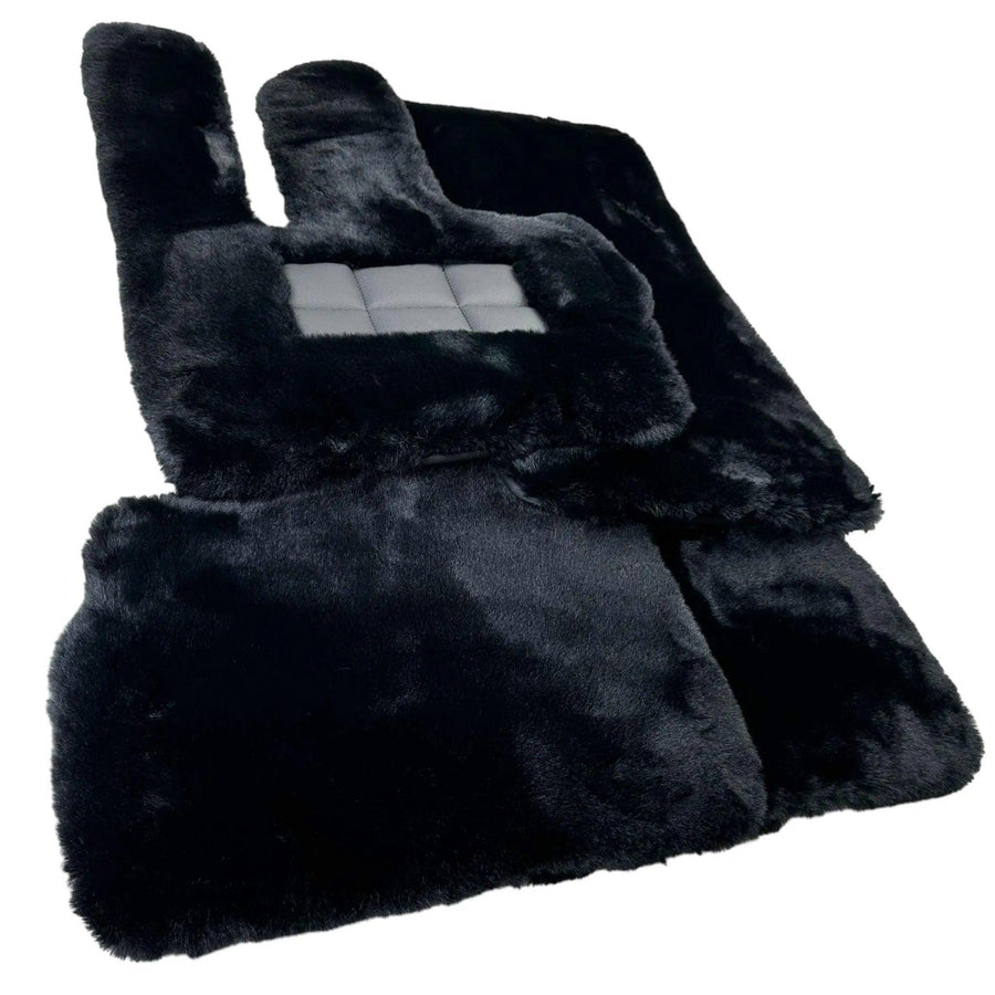 Black Sheepskin Floor Mats For Mercedes Benz C-Class W206 Sedan (2021-2023) Hybrid| ER56 Design - AutoWin