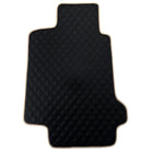 Black Stitched Leather Floor Mats for Maserati GranTurismo MC Stradale (2011-2015) | Beige Trim - AutoWin