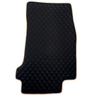Black Stitched Leather Floor Mats for Maserati GranTurismo MC Stradale (2011-2015) | Beige Trim - AutoWin