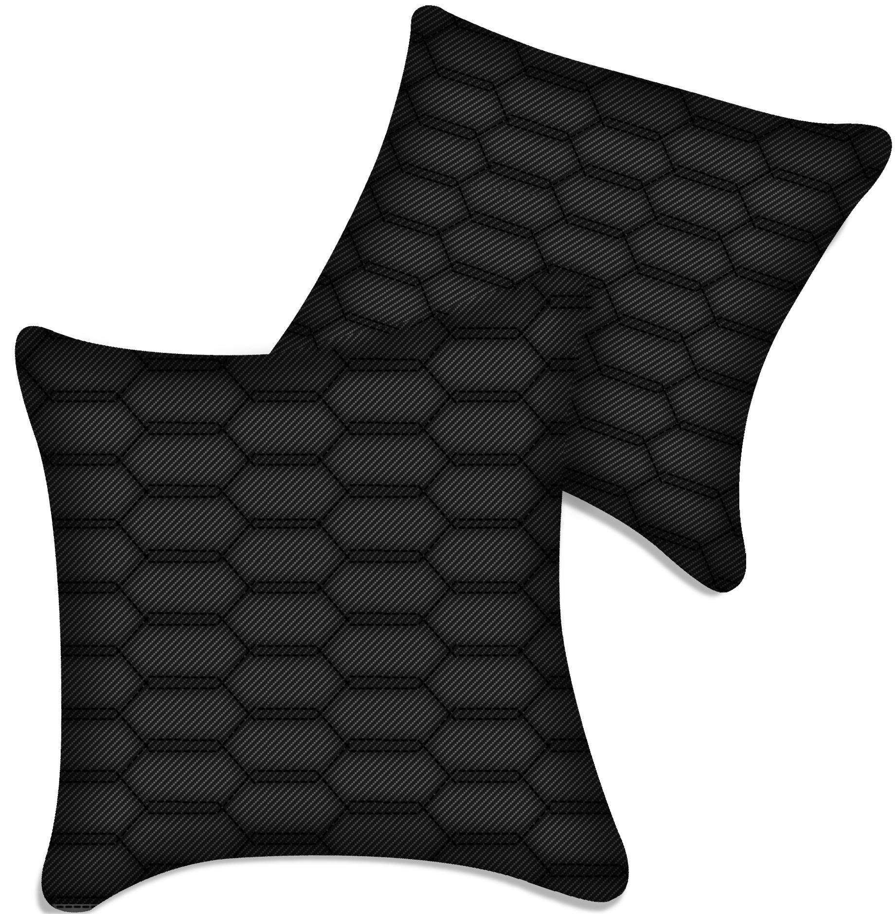 Customizable Black Carbon Fiber Pillows Set of 2 for Lamborghini Vehicles