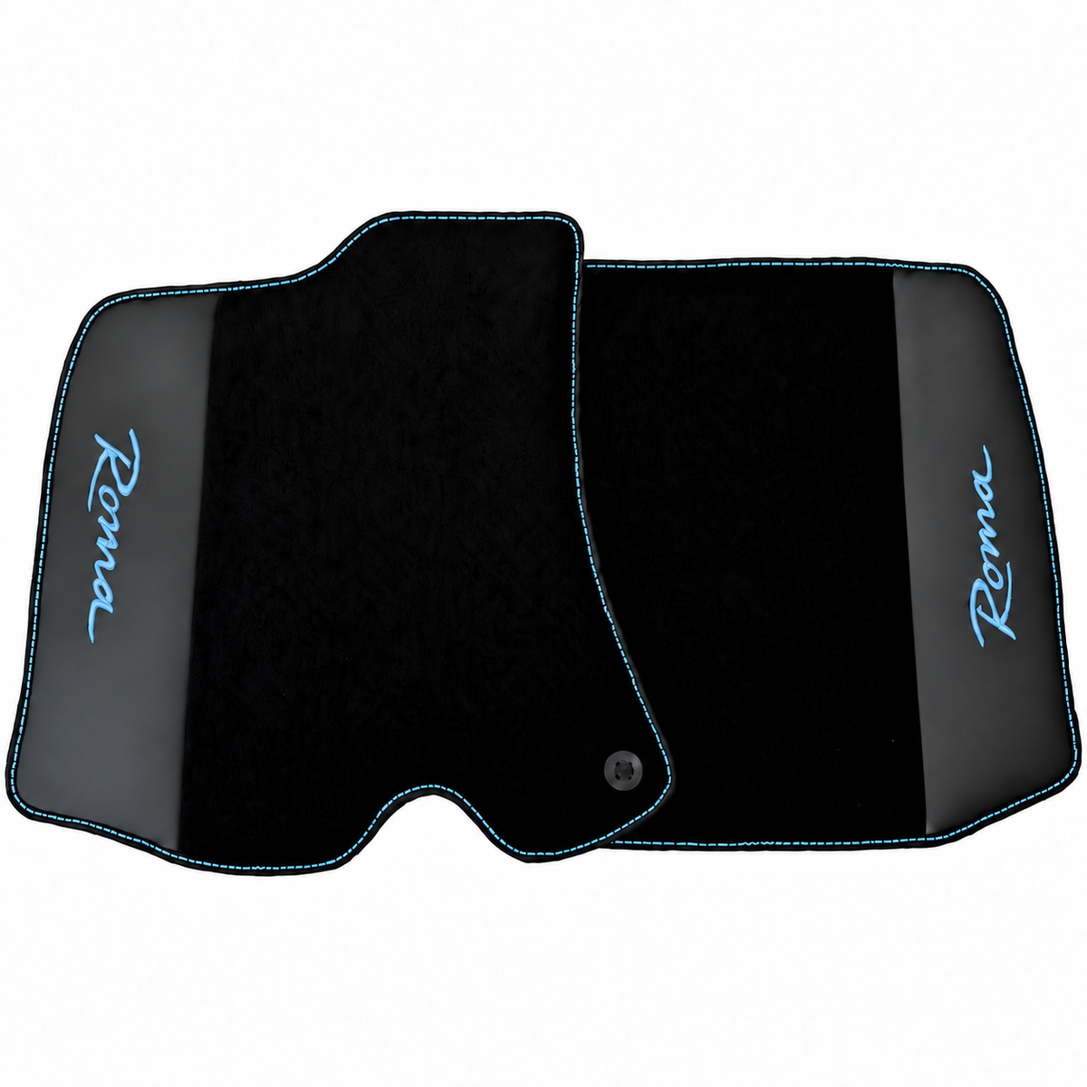 Black Floor Mats for Ferrari Roma (2021-2027) with Leather - Red logo