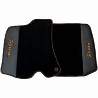 Black Floor Mats for Ferrari Roma (2021-2027) with Leather - Red logo