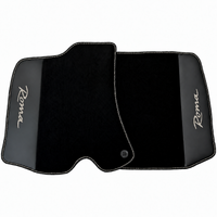 Black Floor Mats for Ferrari Roma (2021-2027) with Leather - Red logo