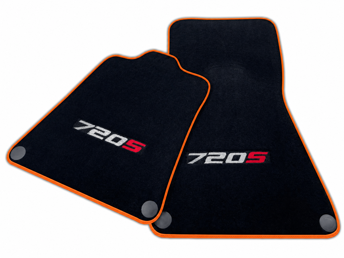 Black Floor Mats for McLaren 720S (2017-2021) with Blue Leather