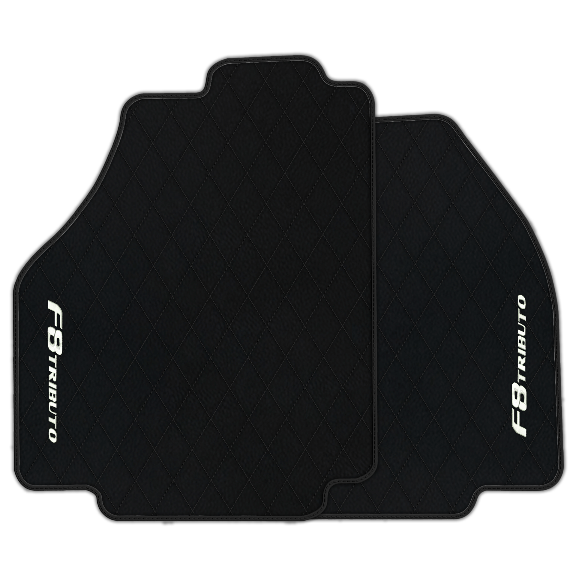 Premium Black Leather Floor Mats for Ferrari F8 Spider (2019-2023)