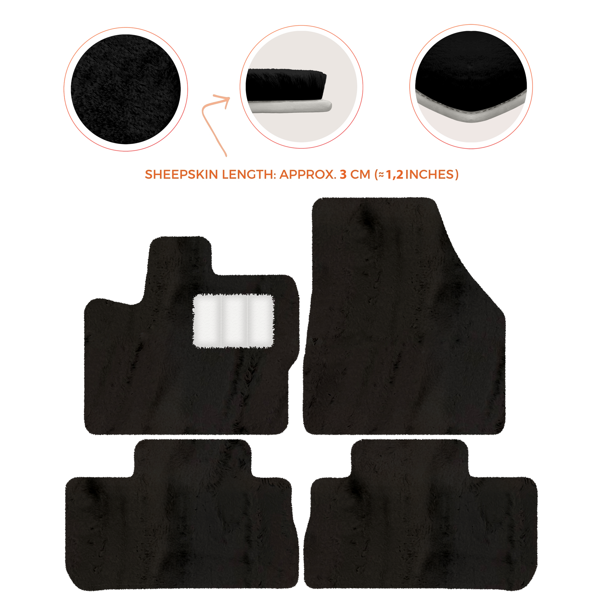 Premium Sheepskin Floor Mats for 2003-2007 Land Rover Freelander