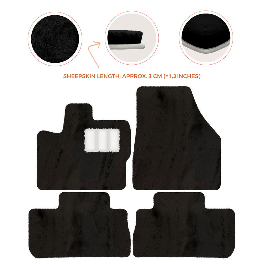 Premium Sheepskin Floor Mats for 2003-2007 Land Rover Freelander