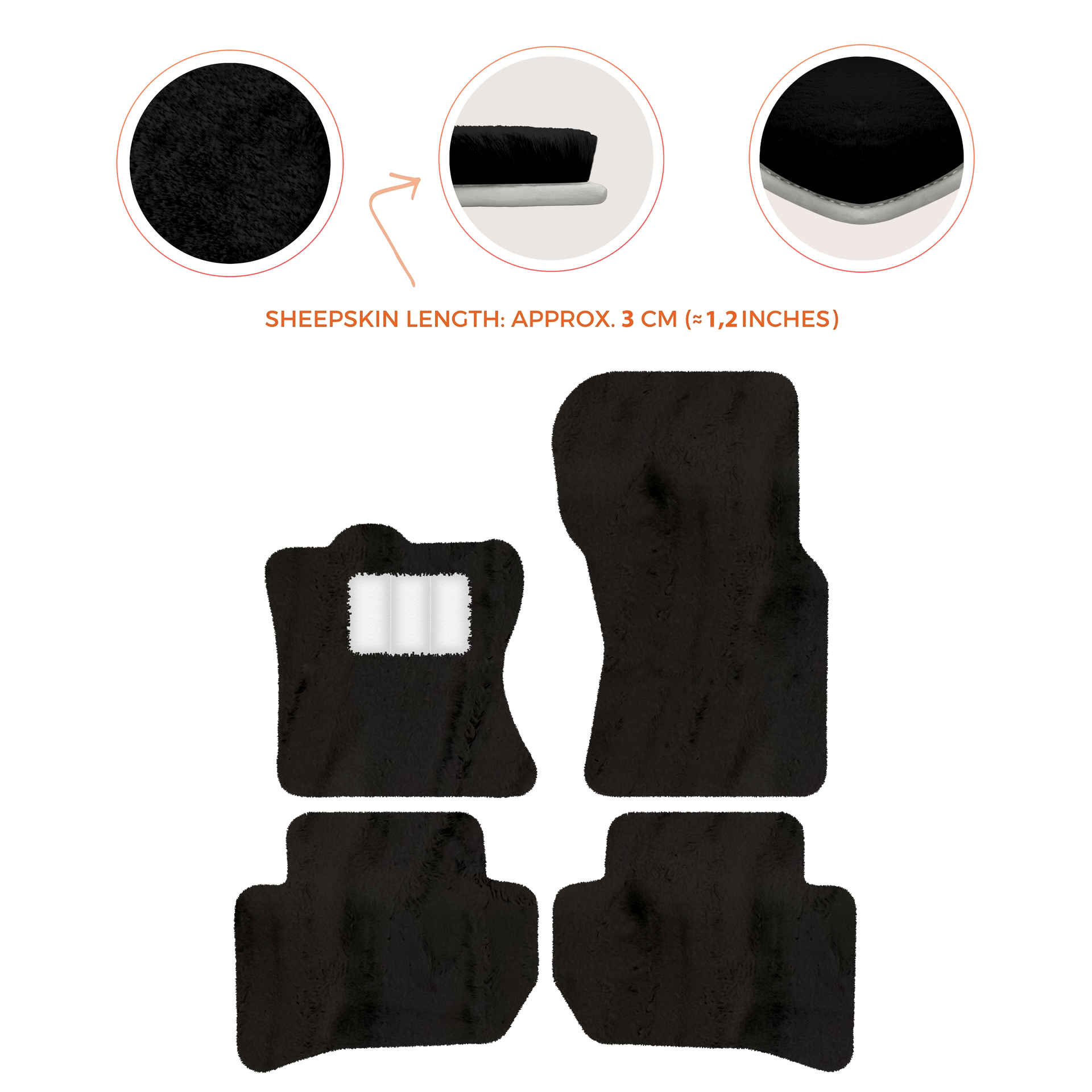 Premium Sheepskin Floor Mats for 2010-2013 Range Rover Sport