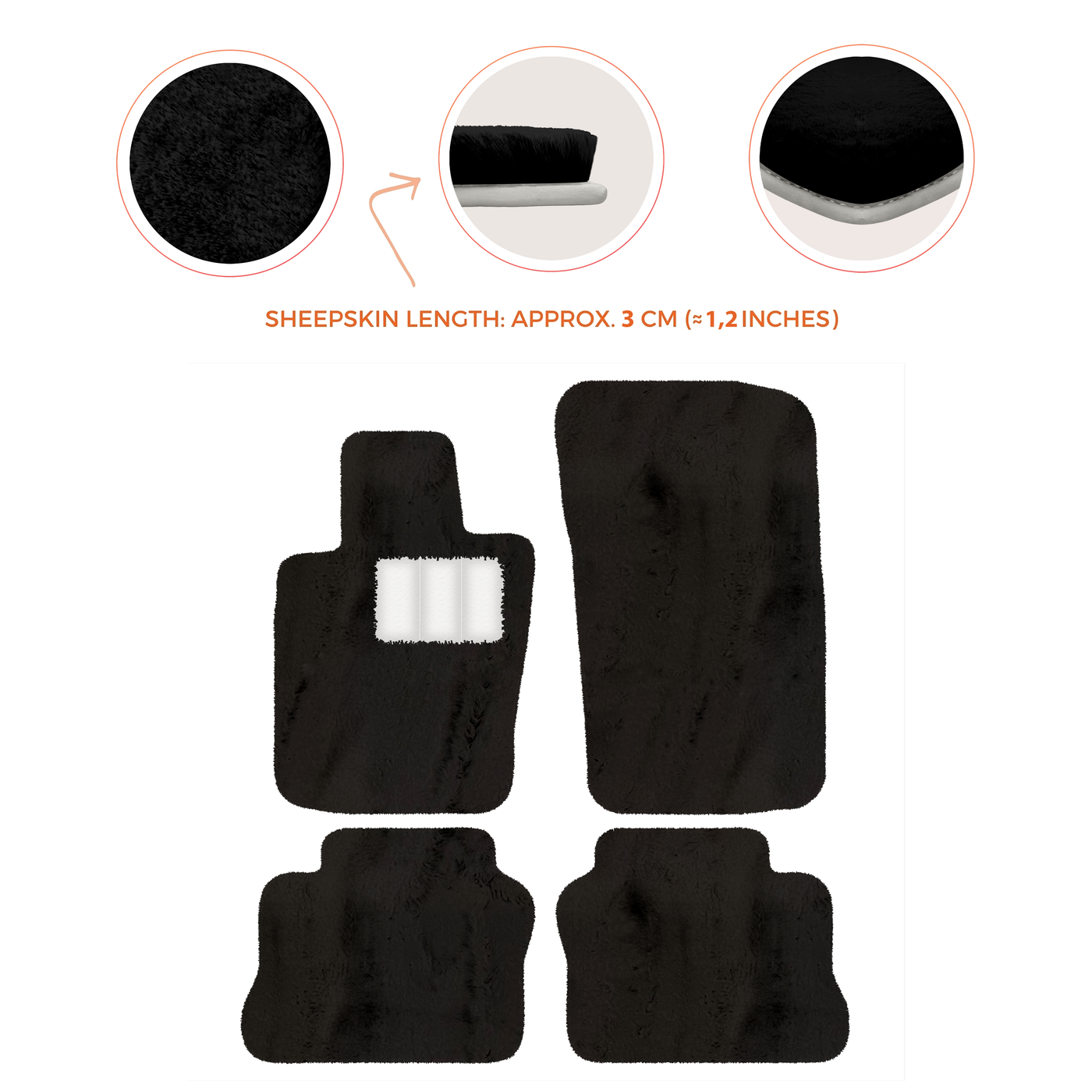 Luxurious Sheepskin Floor Mats for Porsche Panamera (2009-2016)