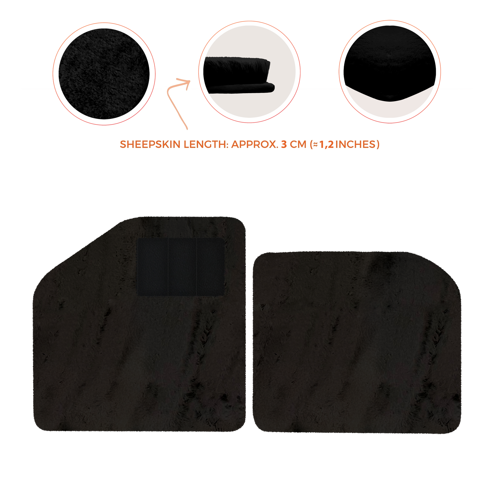 Sheepskin Floor Mats for Aston Martin Vulcan (2015-2016) Track Car - Luxury