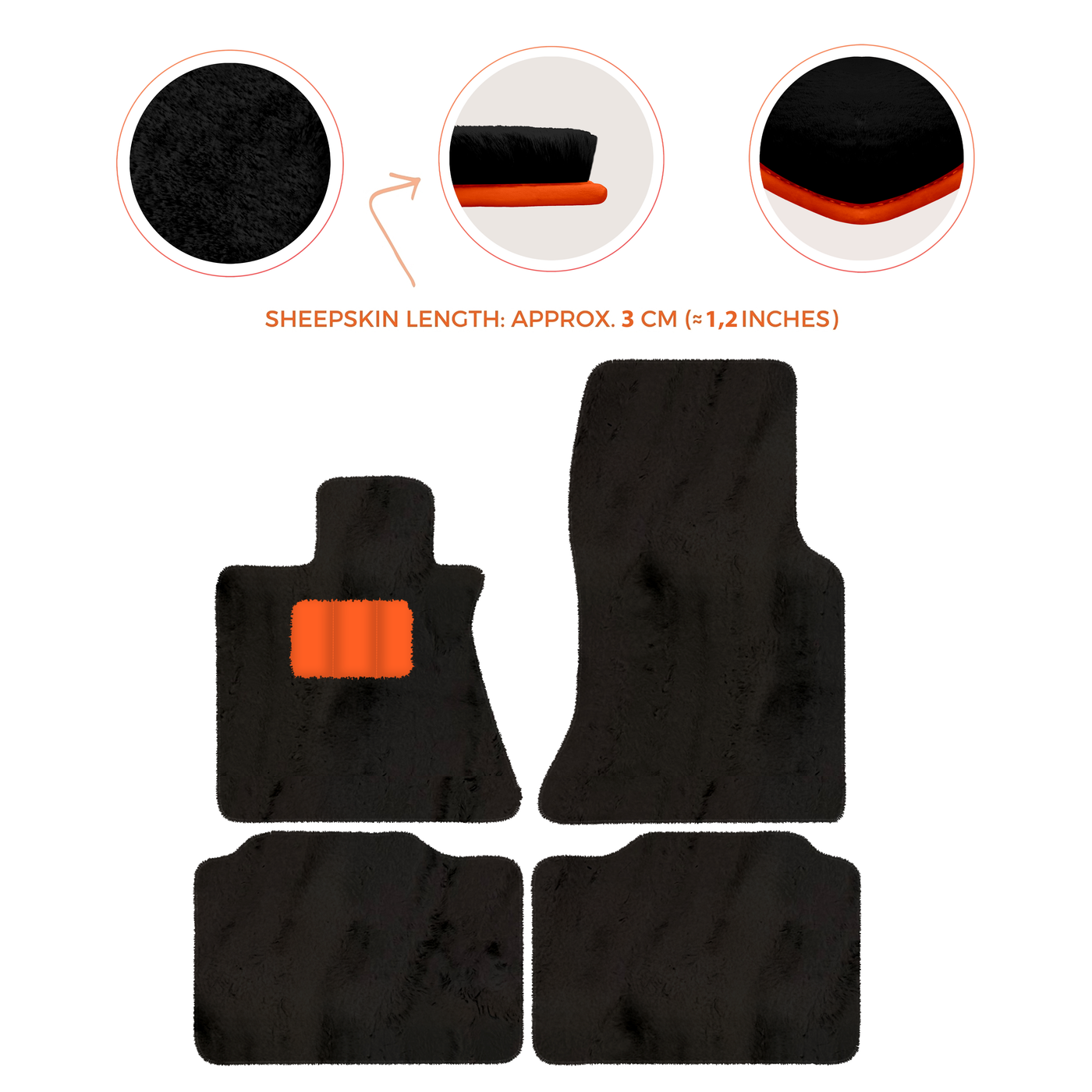 Premium Sheepskin Floor Mats for Rolls-Royce Phantom Sedan (2003-2016)