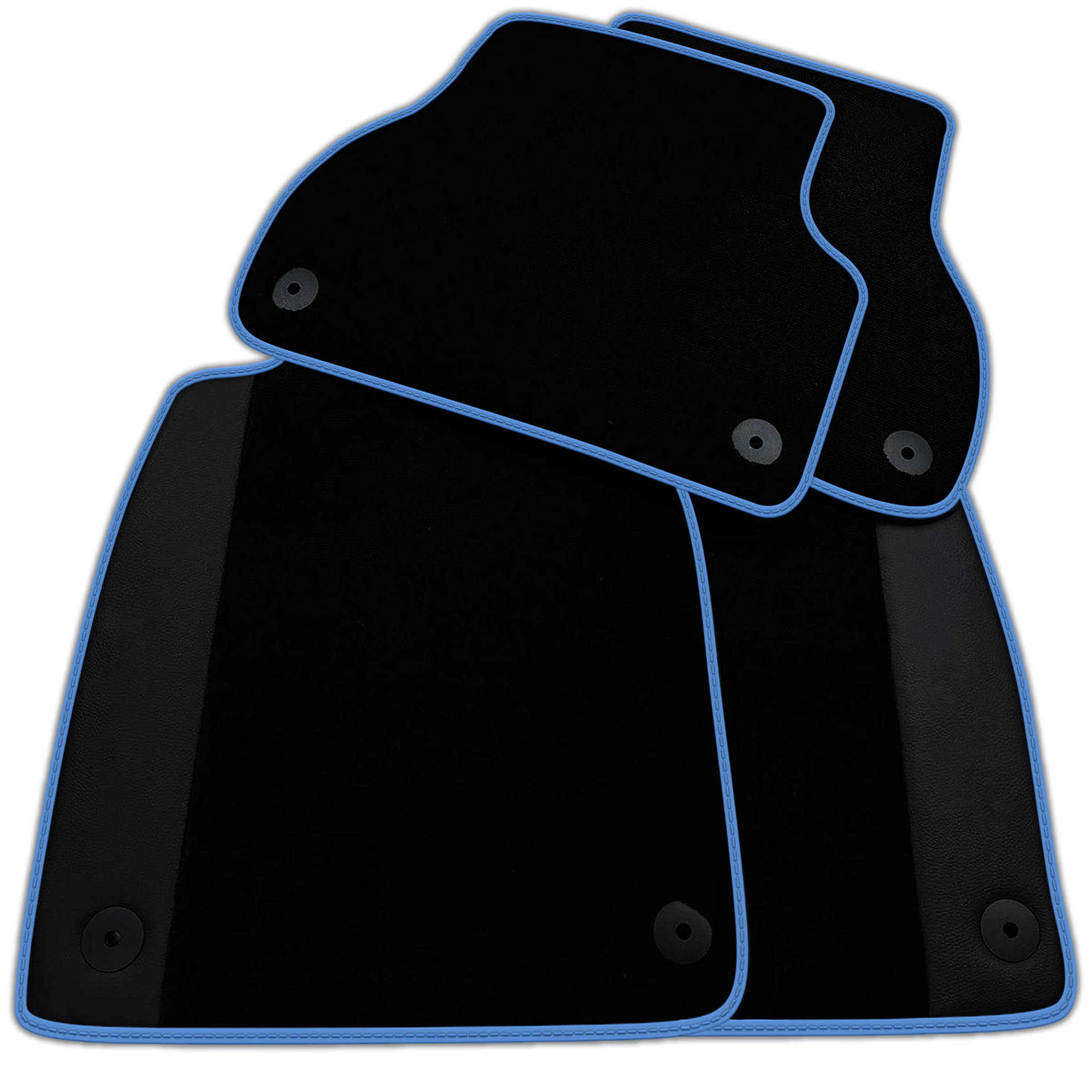 Customizable Black Floor Mats for Audi A6 - C6 Sedan Facelift (2008-2011)