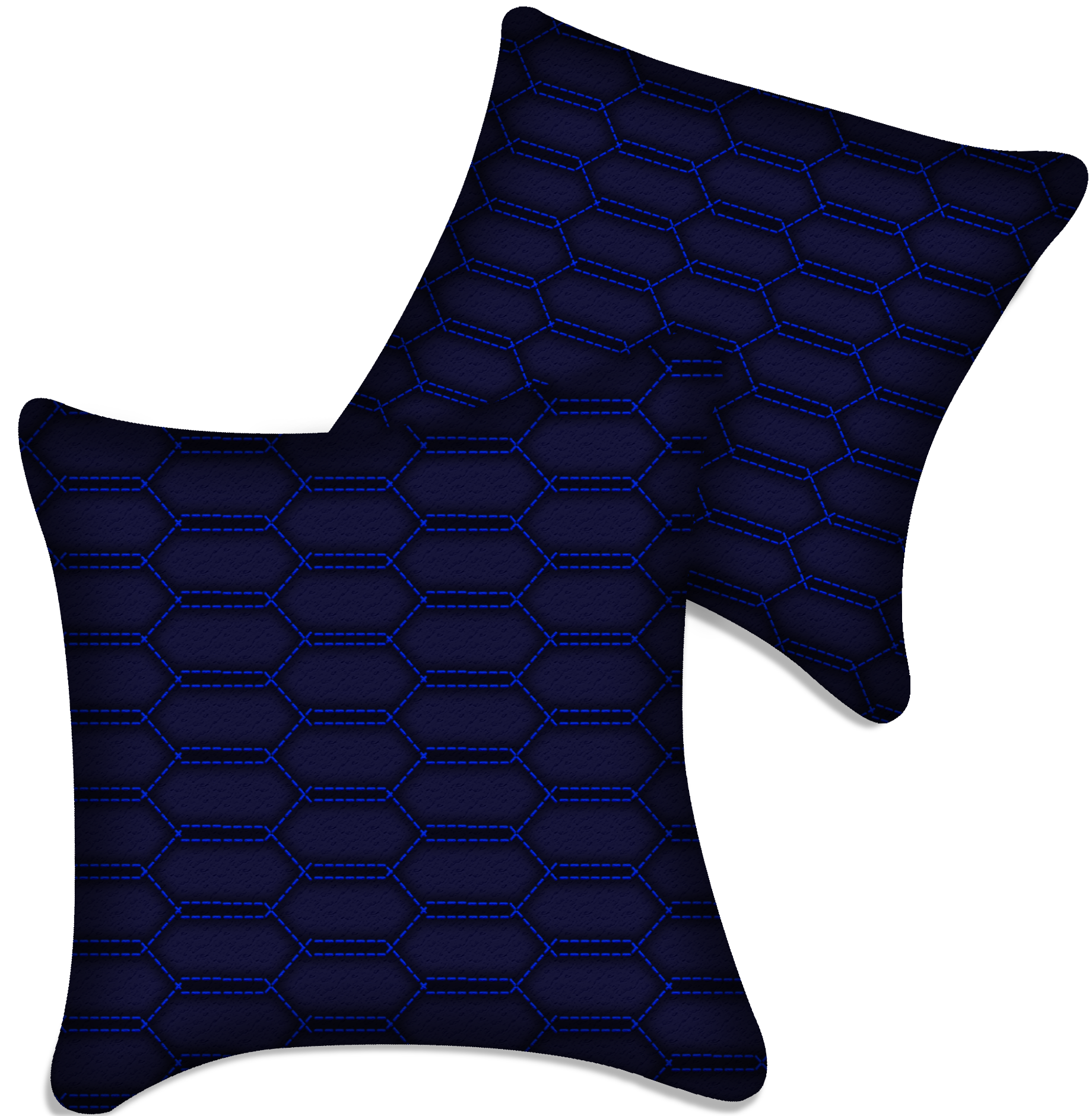 Customizable Dark Blue Leather Pillows Set of 2 for Lamborghini Vehicles