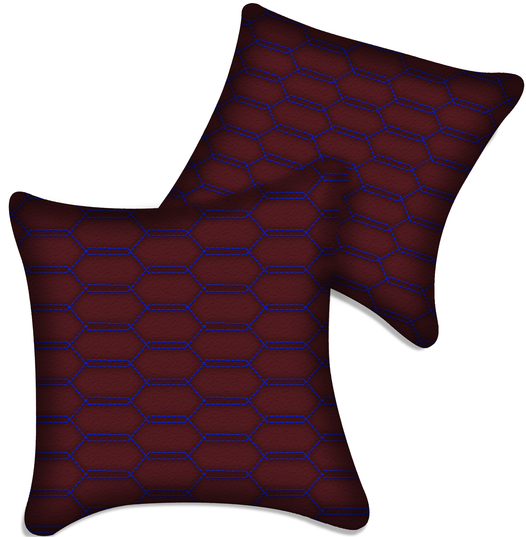 Customizable Dark Red Leather Pillows Set of 2 for Lamborghini Vehicles