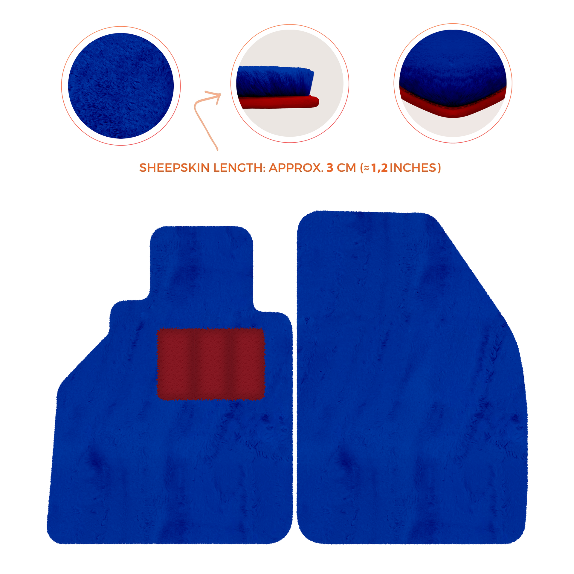 Dark Blue Floor Mats for Porsche 986 Boxster (1996-2004) with Leather - AutoWin