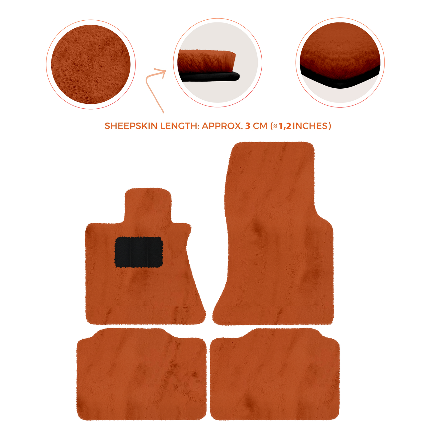 Premium Sheepskin Floor Mats for Rolls-Royce Phantom Sedan (2003-2016)