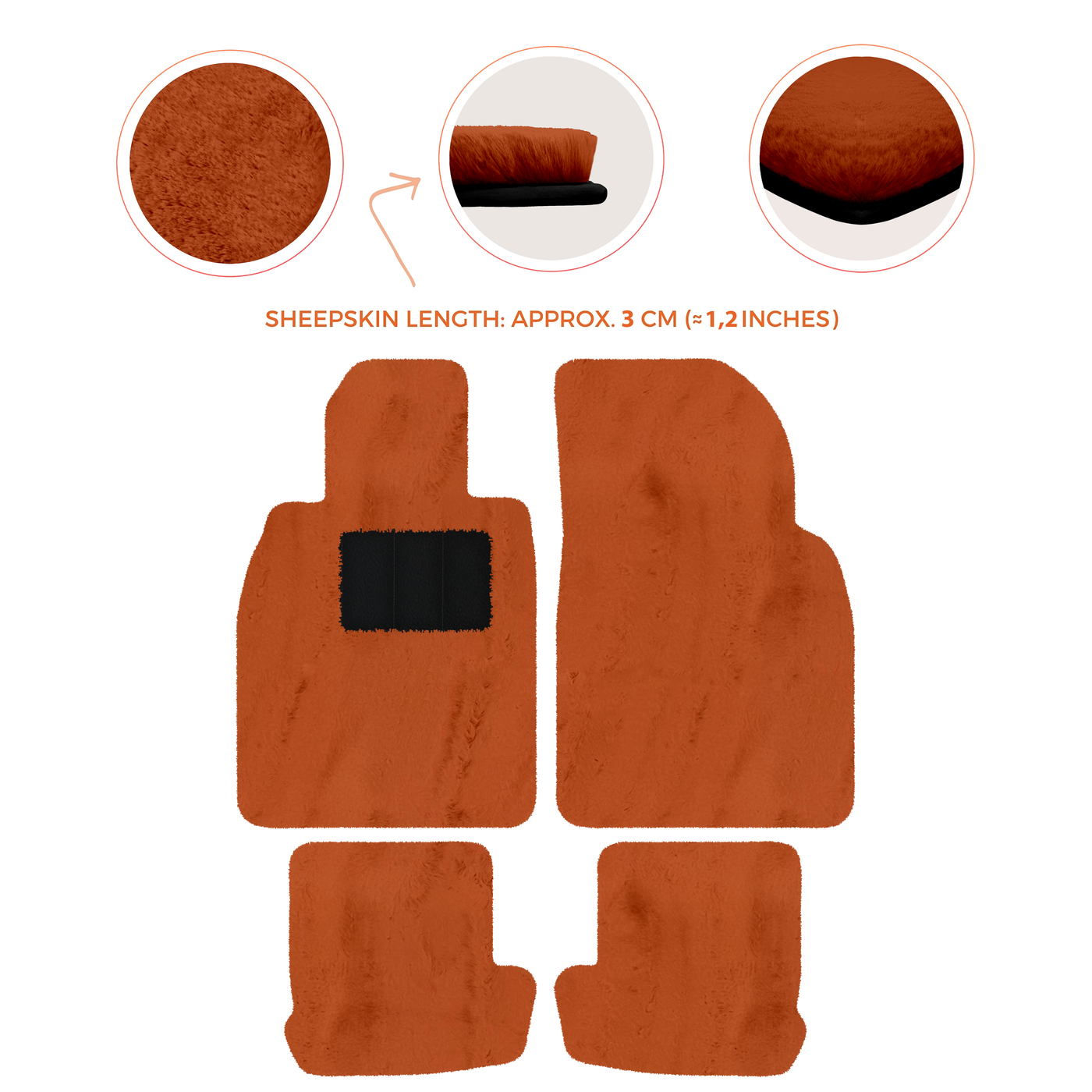 Premium Quality Sheepskin Floor Mats for Porsche 924 (1976-1988)
