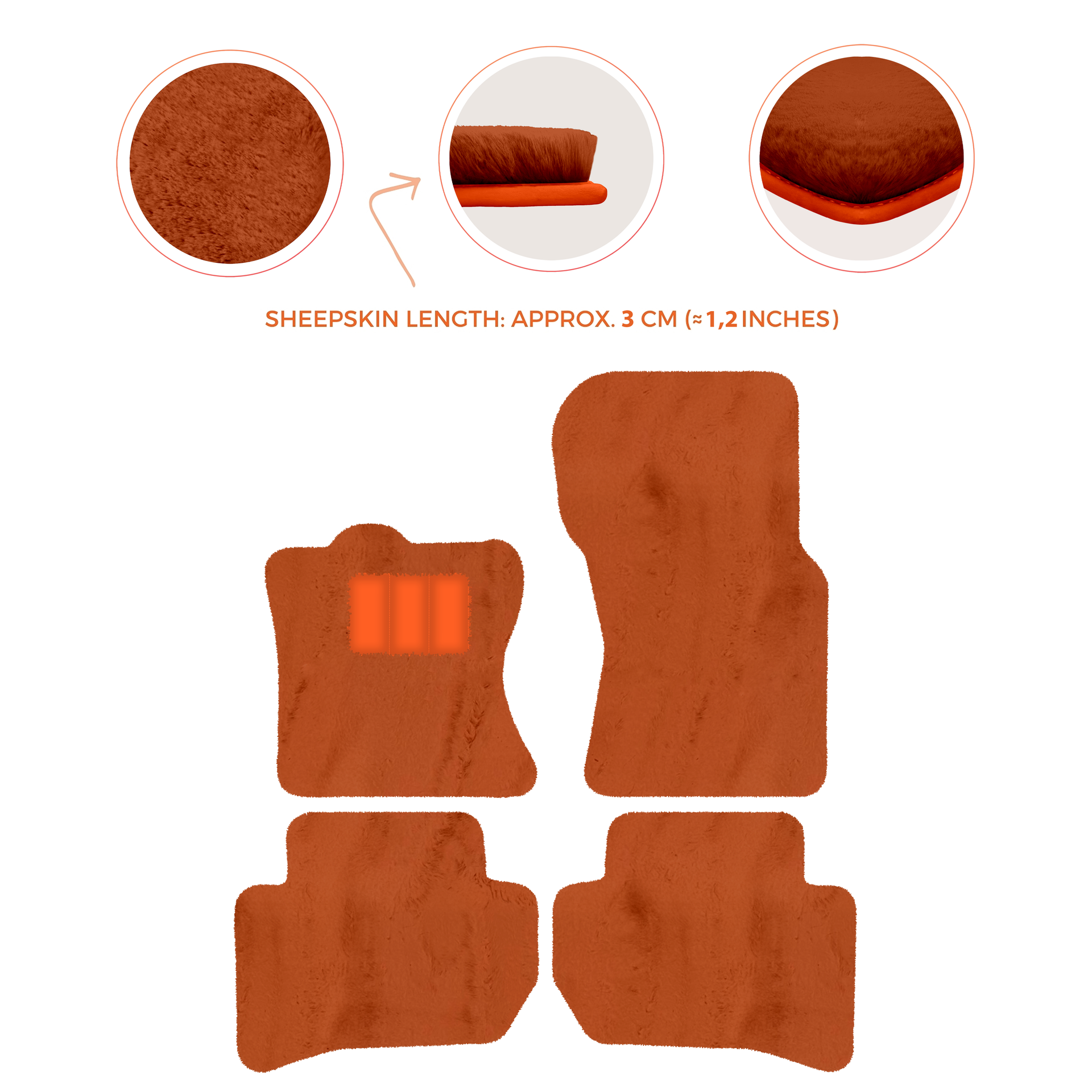 Premium Sheepskin Floor Mats for 2010-2013 Range Rover Sport