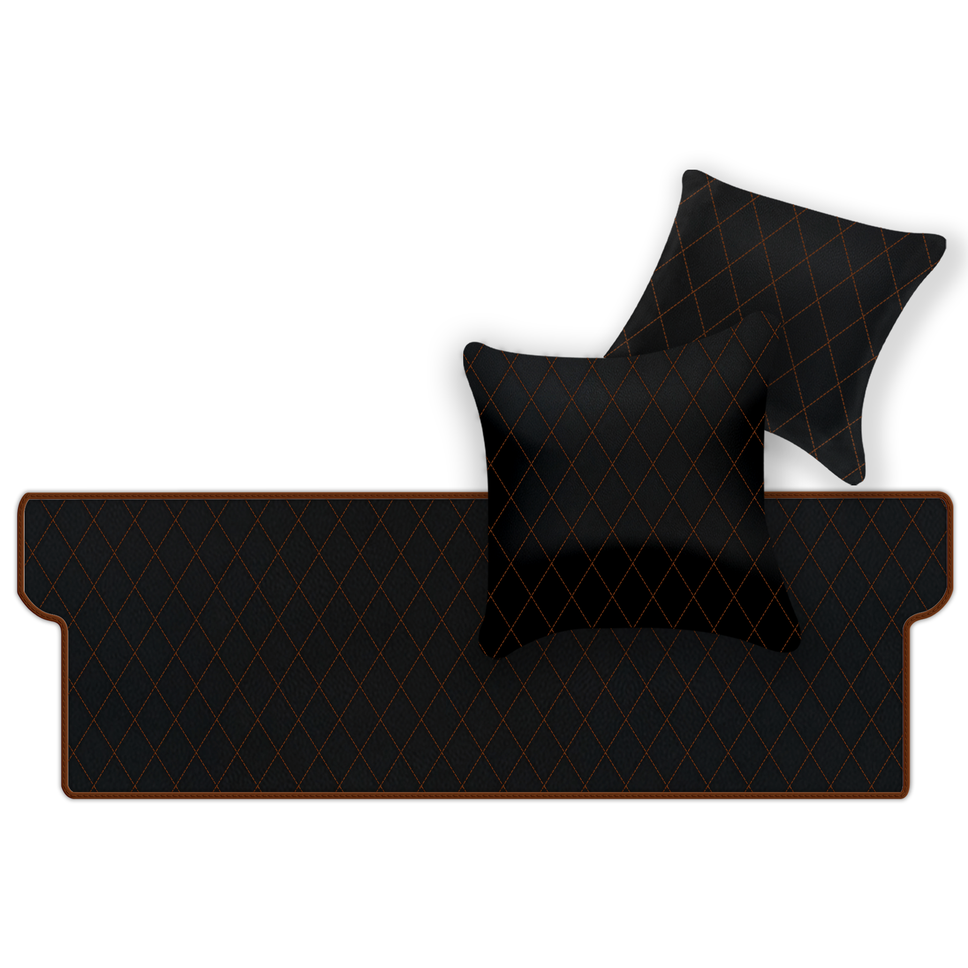 Customizable Leather Trunk Floor Mats with Double Diamond Pattern for Ferrari Dino GT4 (1973-1979) - AutoWin