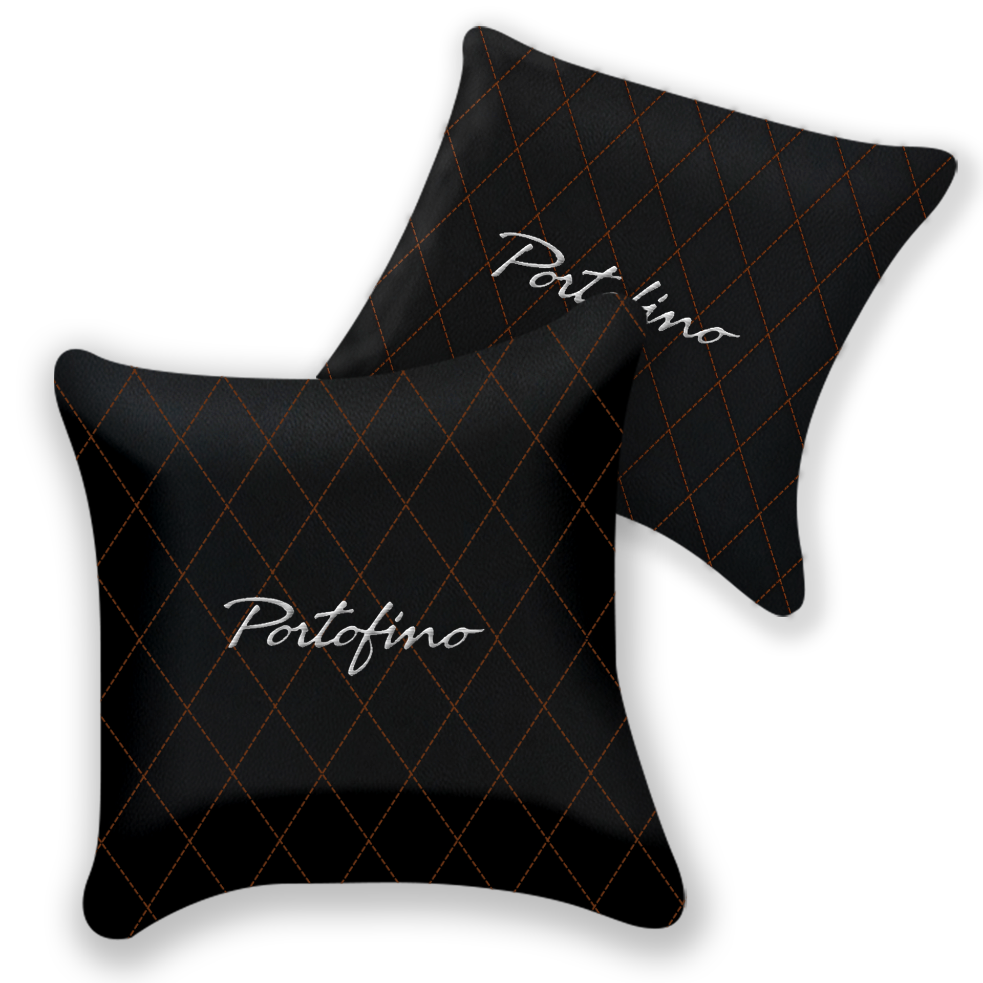Customizable Black Leather Pillows for Ferrari 812 Superfast | 2-Pack
