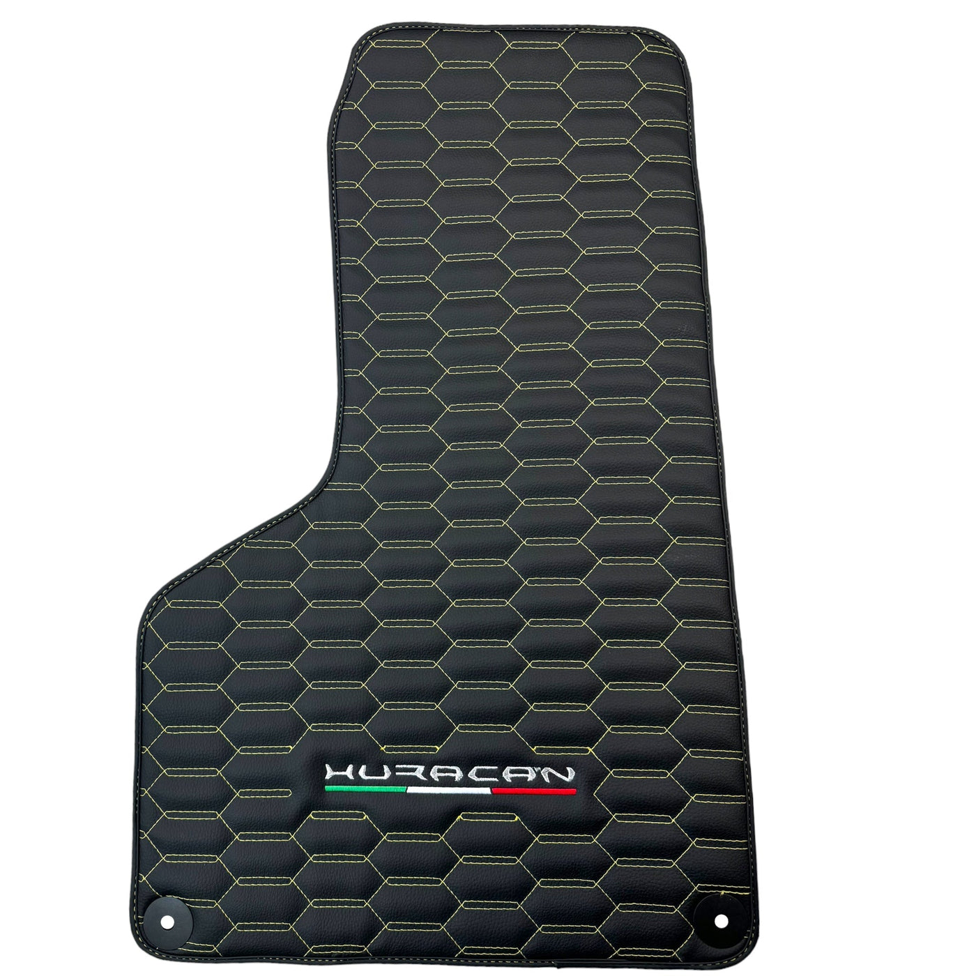 Floor Mats for Lamborghini Huracan Leather Yellow Stitching