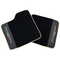 Black Floor Mats for Ferrari Purosangue with Leather and Beige Trim | Italian Edition - AutoWin