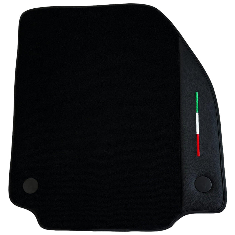 Black Floor Mats for Ferrari 488 Pista Spider 2019-2021 with Leather - AutoWin