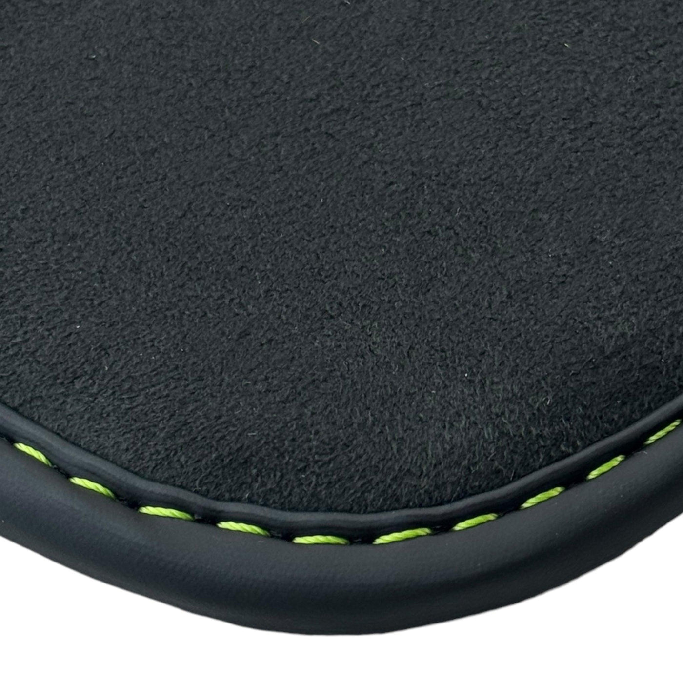 Black Floor Mats for Lamborghini Huracan Tecnica with Alcantara Leather | Green Edition - AutoWin