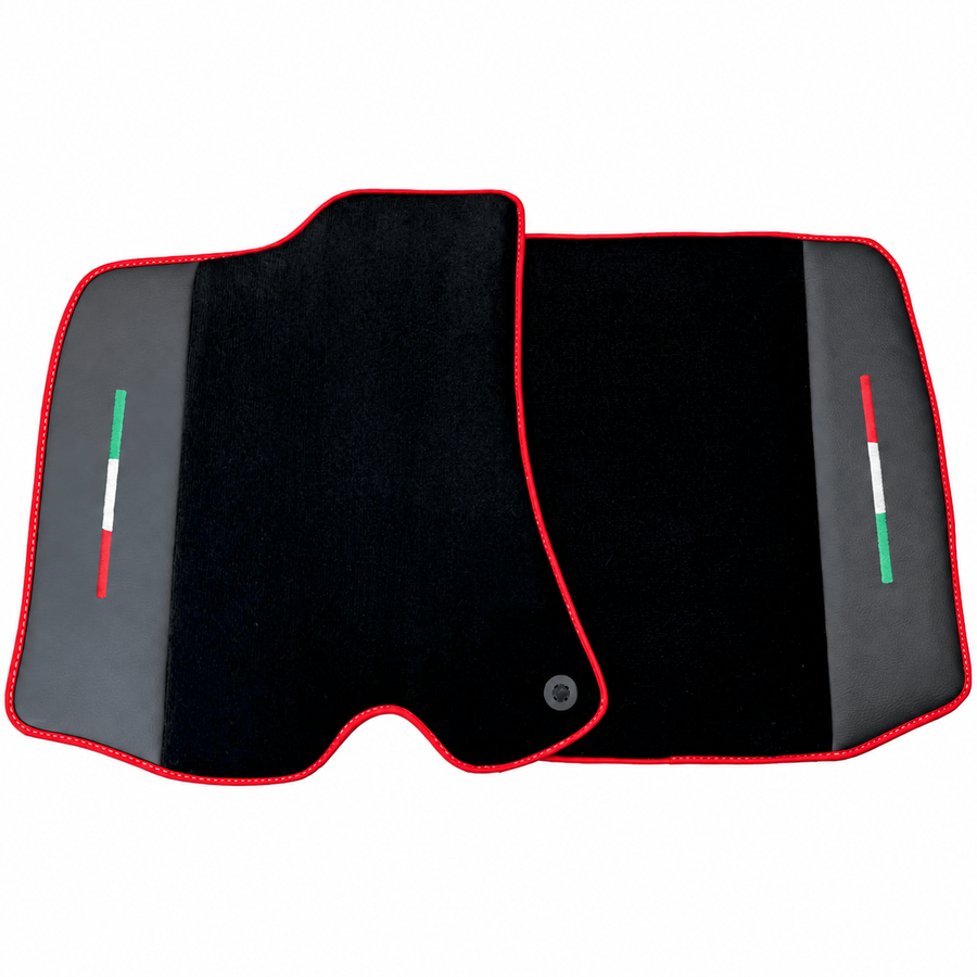 Black Floor Mats for Ferrari Amalfi (2025-2027) with Leather