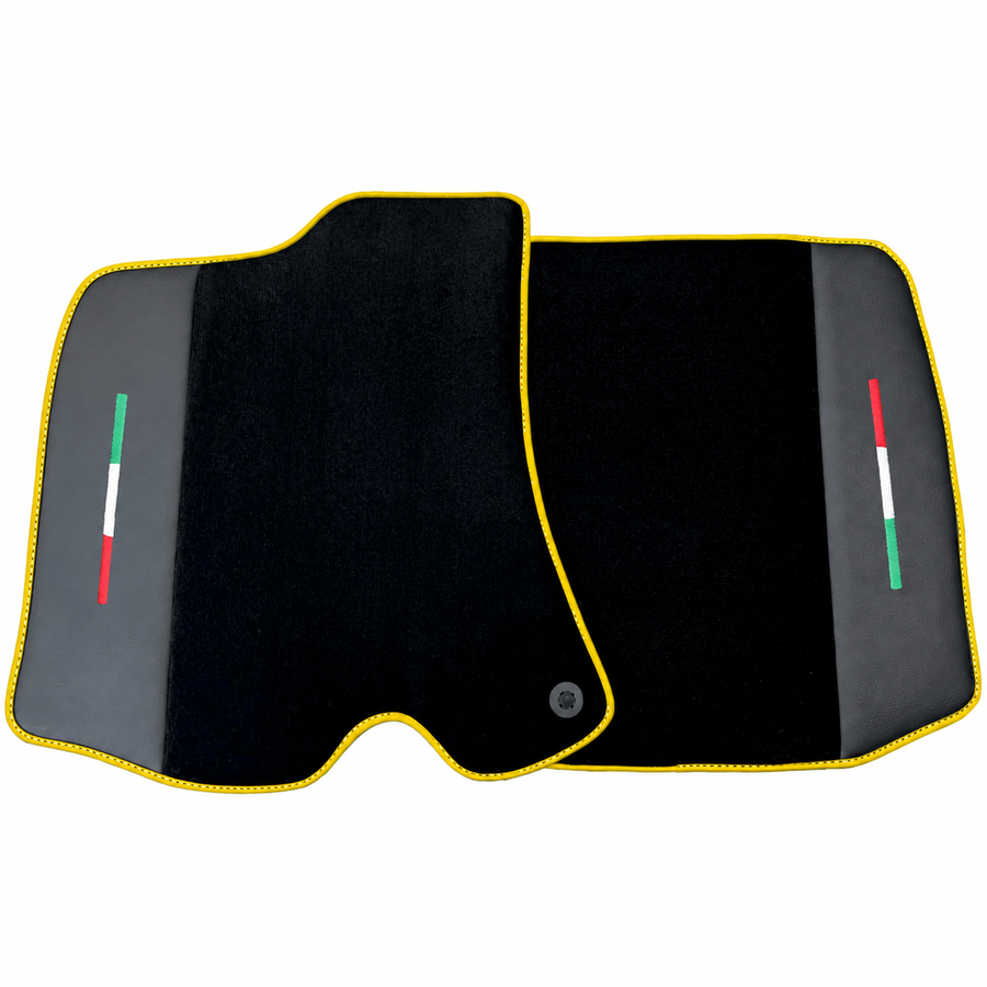 Black Floor Mats for Ferrari Amalfi (2025-2027) with Leather