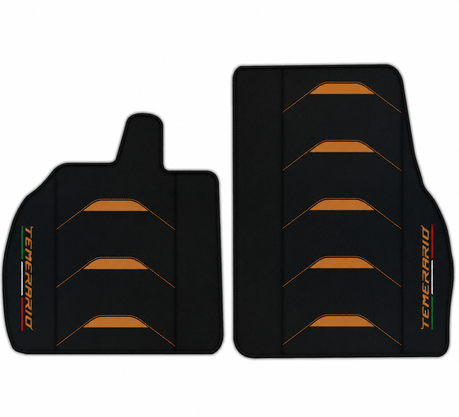 Orange Edition Leather Floor Mats for Lamborghini Temerario (2025-2026)