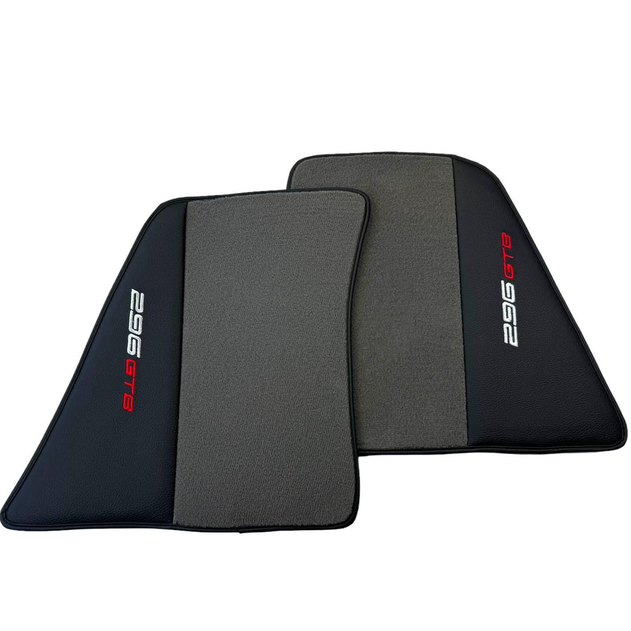 Gray Floor Mats for Ferrari 296 GTB (2022-2024) with Leather - AutoWin