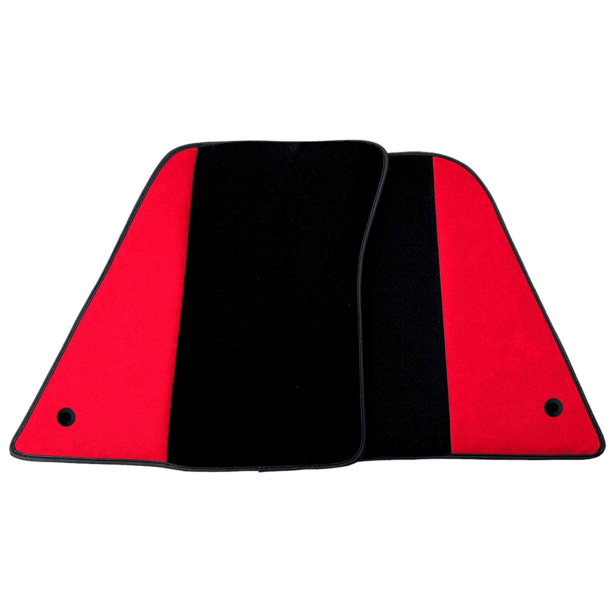 Black Floor Mats for Ferrari 296 GTS (2022-2024) with Red Alcantara Leather - AutoWin