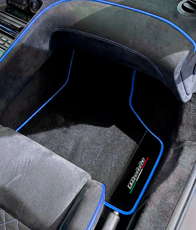 Customizable Blue Floor Mats for Lamborghini Diablo 1990-2001 With Alcantara Leather - AutoWin.EU