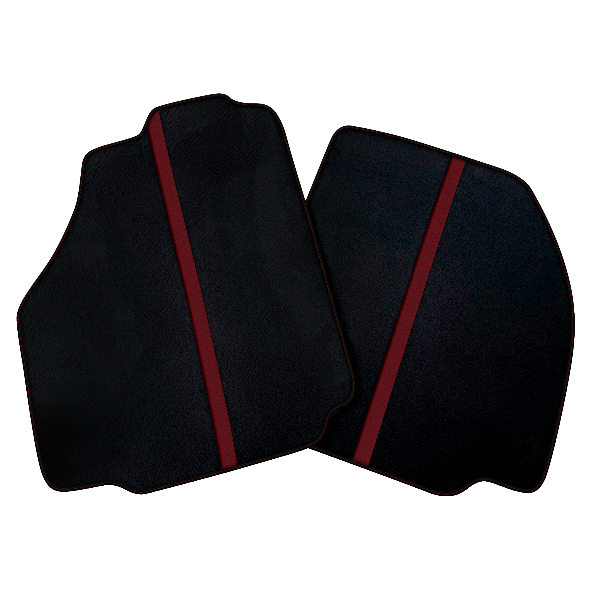 Black Car Floor Mats with Red Leather Line for Ferrari 488 Spider (2016-2022)
