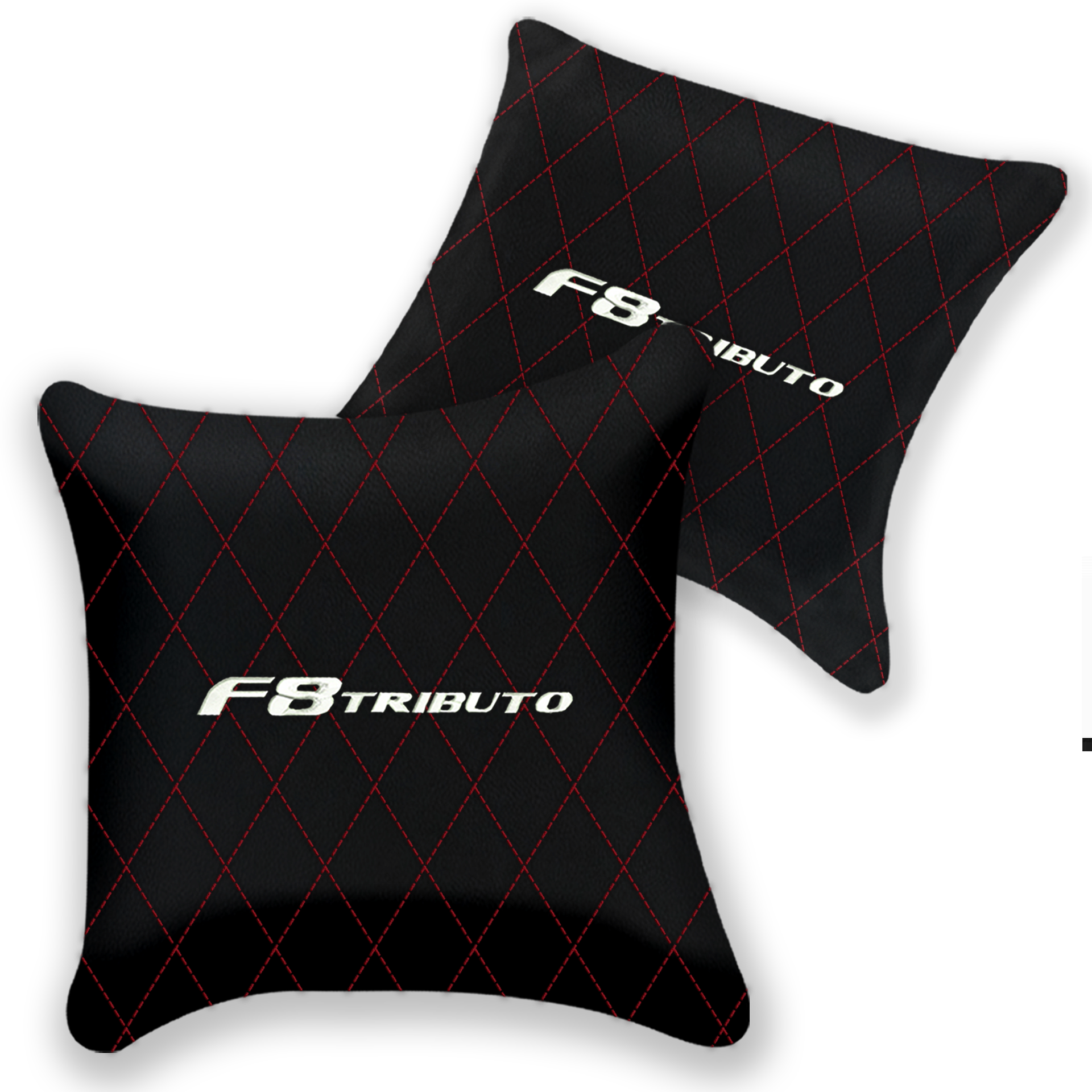 Customizable Black Leather Pillows for Ferrari F8 Spider (2019-2023)