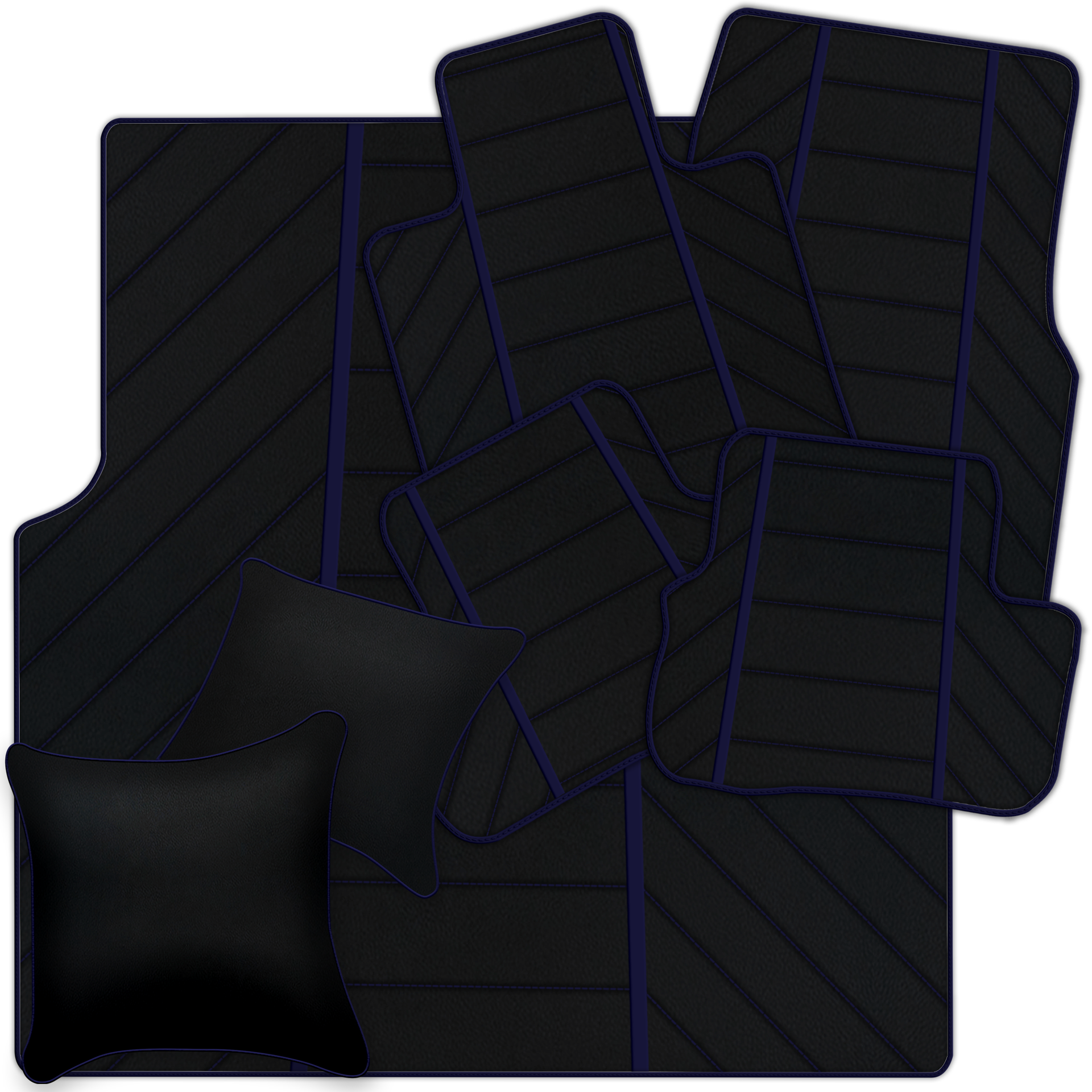 Luxury Black Leather Floor Mats for Rolls Royce Dawn 2016-2023