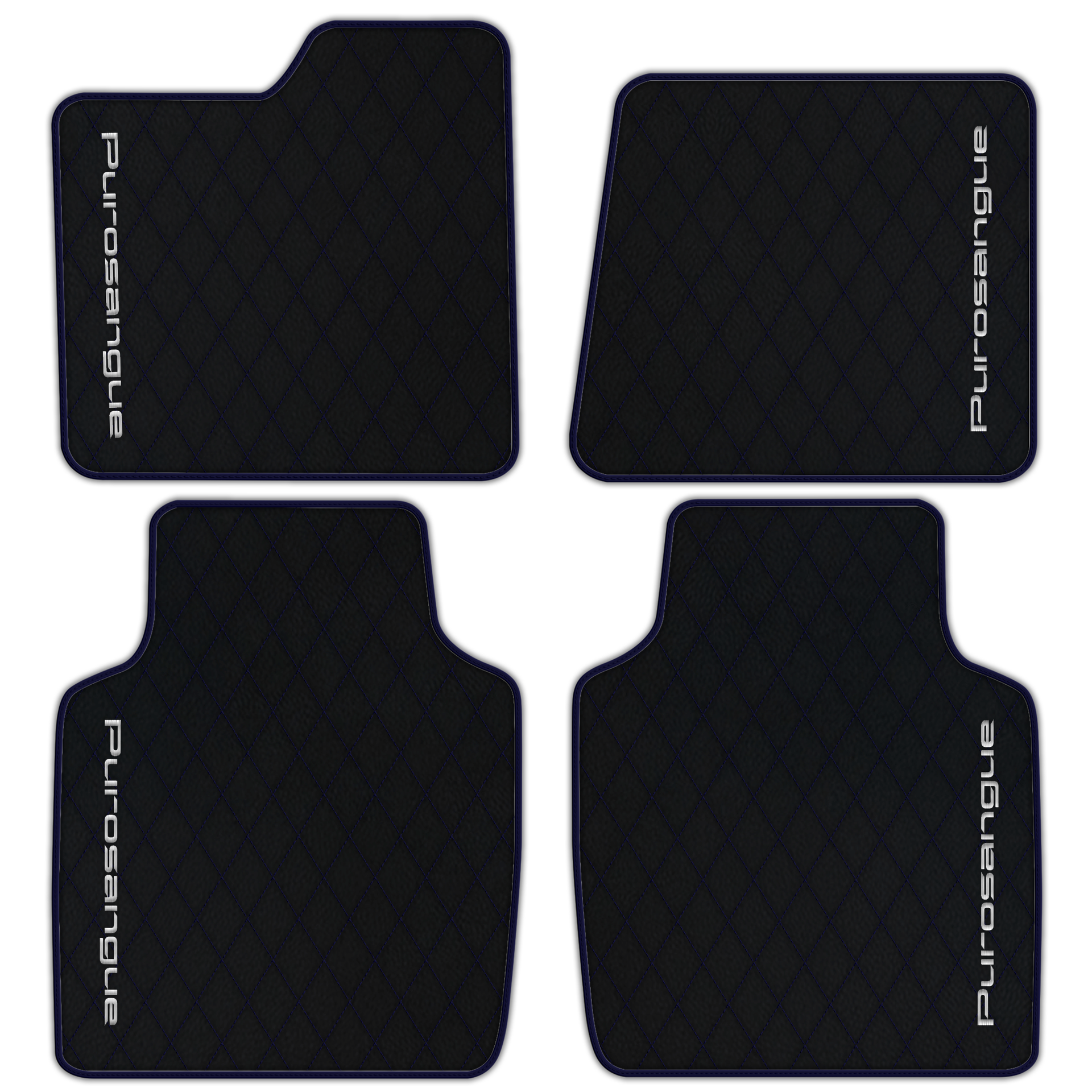 Premium Black Leather Floor Mats for Rolls Royce Shadow (1965-1977)