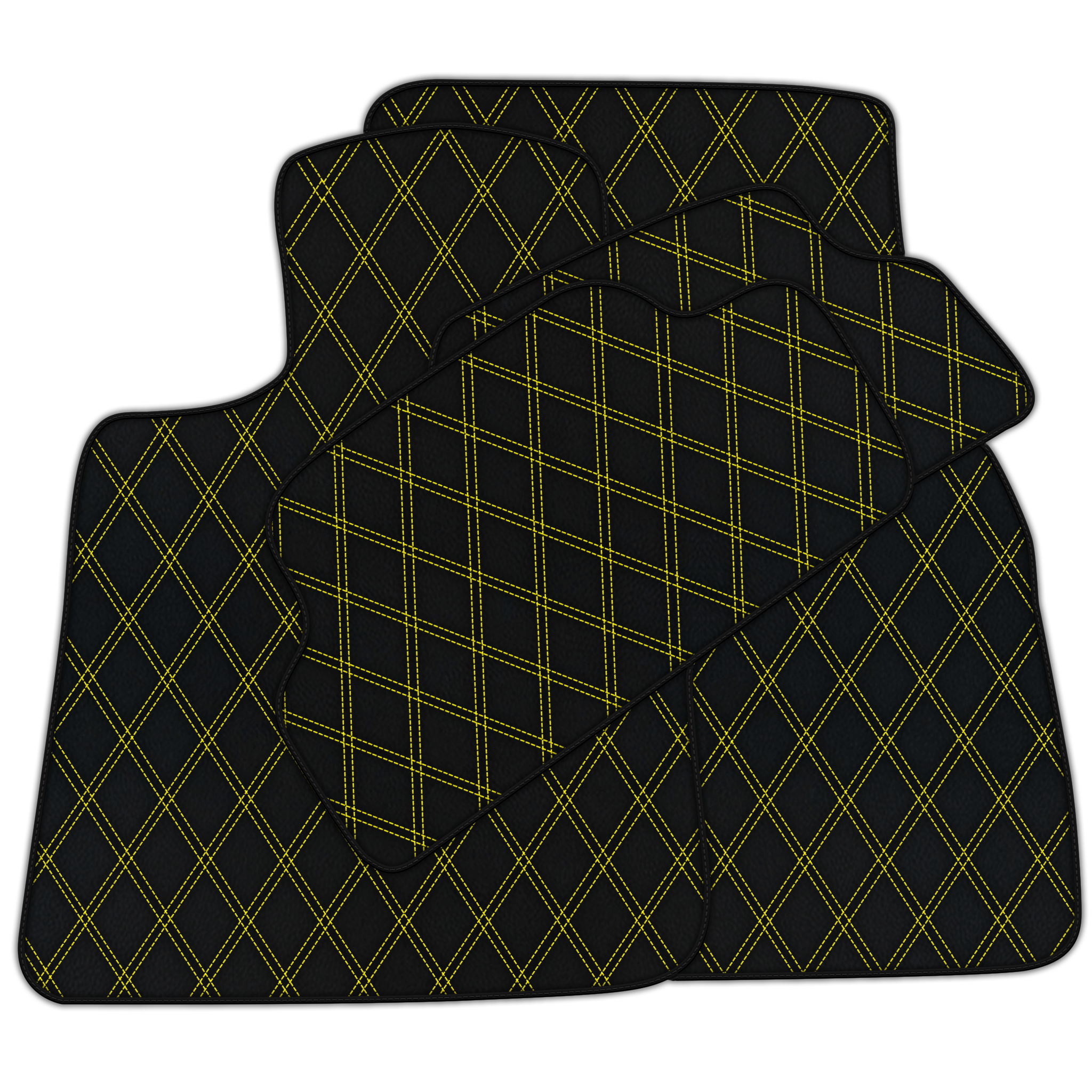 Customizable Leather Floor Mats with Hex Pattern for Mini Cabrio R56 Convertible (2009-2016)