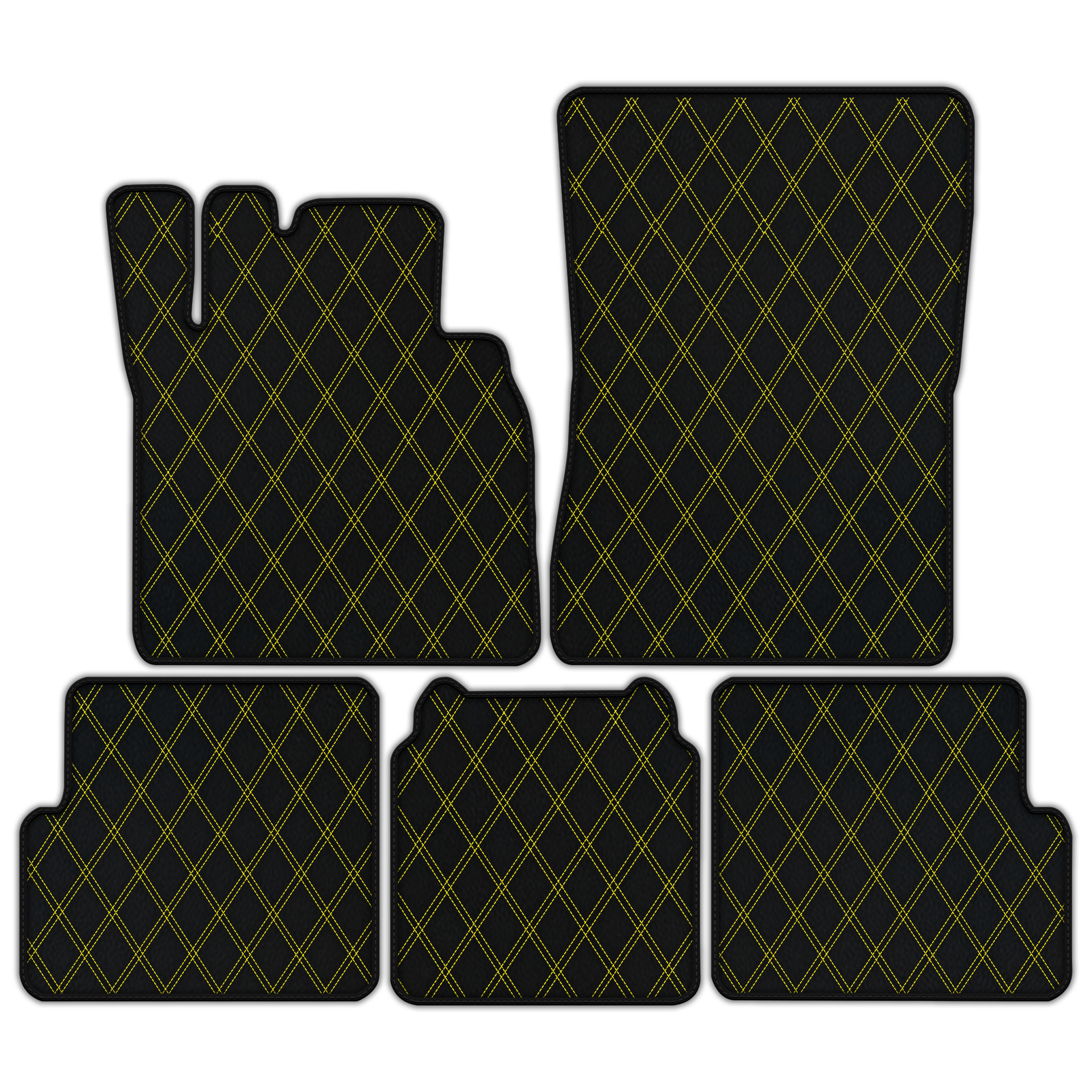 Customizable Leather Floor Mats with Double Diamond Pattern for Mercedes-Benz G-Class W463 (2008-2018)