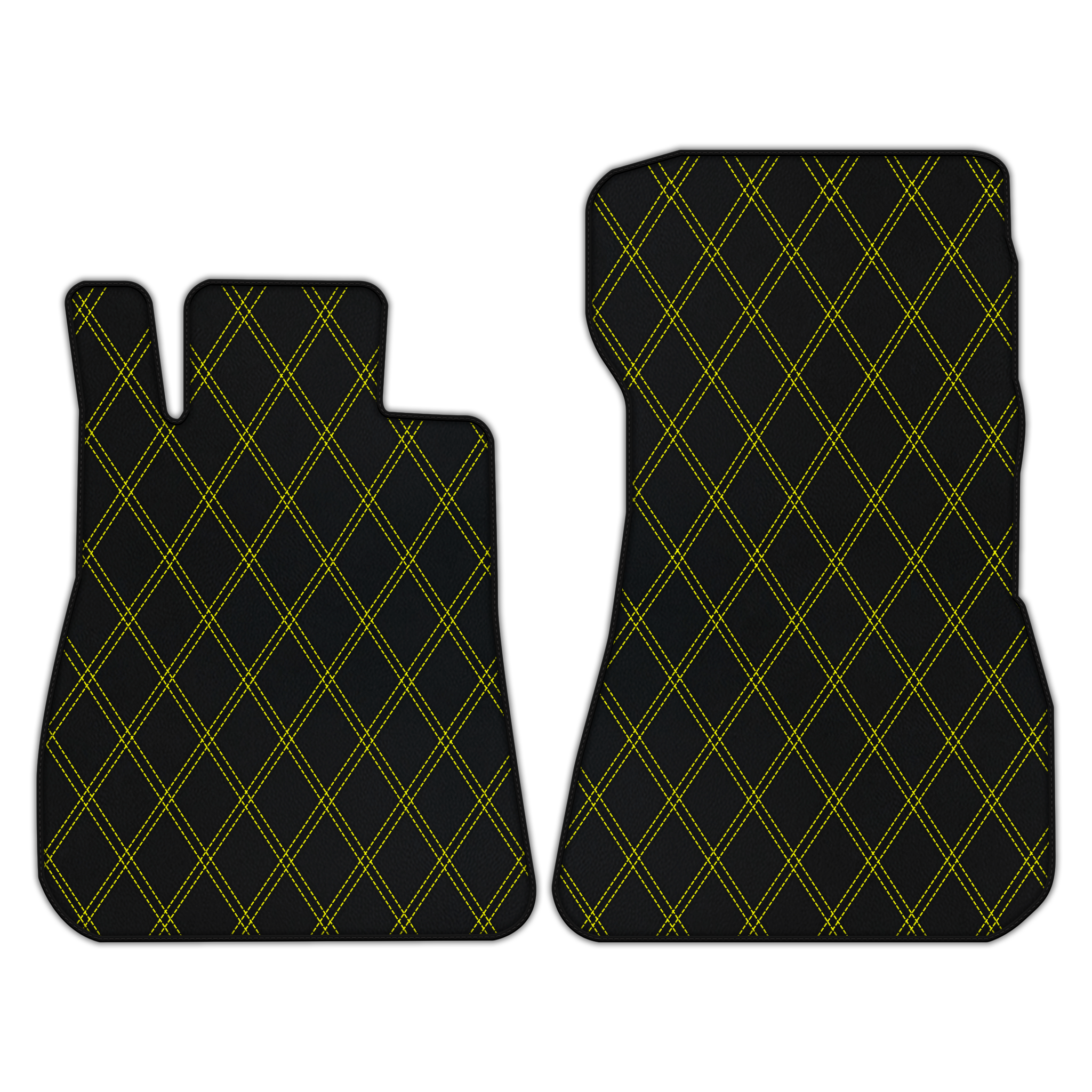 Customizable Leather Floor Mats with Double Diamond Pattern for Mercedes Benz AMG GTR